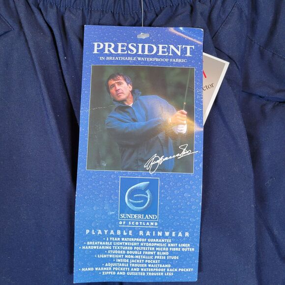Sunderland's Scotland Mens President Rainwear Pants Size 31 Blue Golf Active - Picture 6 of 9